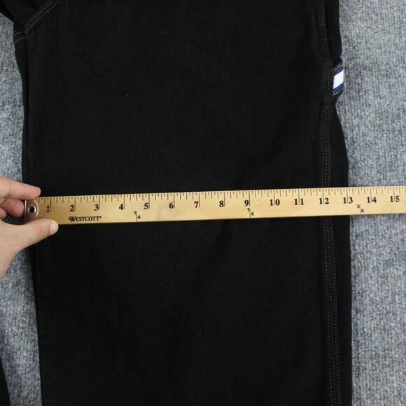 Vintage Tommy Jeans Mens 34 Black Carpenter Denim Baggy Skater 90s Y2K - Picture 13 of 16